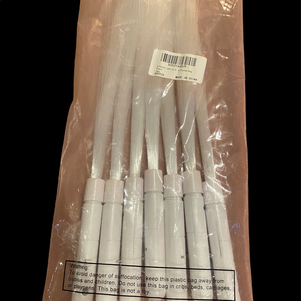 Pack of 7 light up stick fiber optic wands